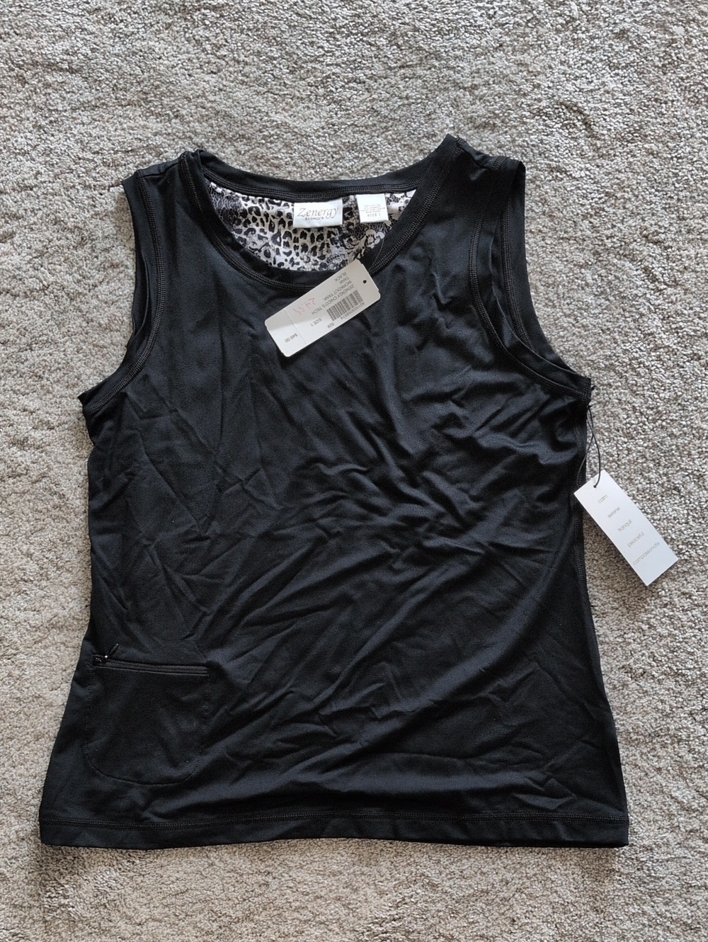 NWT Zenergy By Chico's Black Workout Tank Size 1 (Medium)